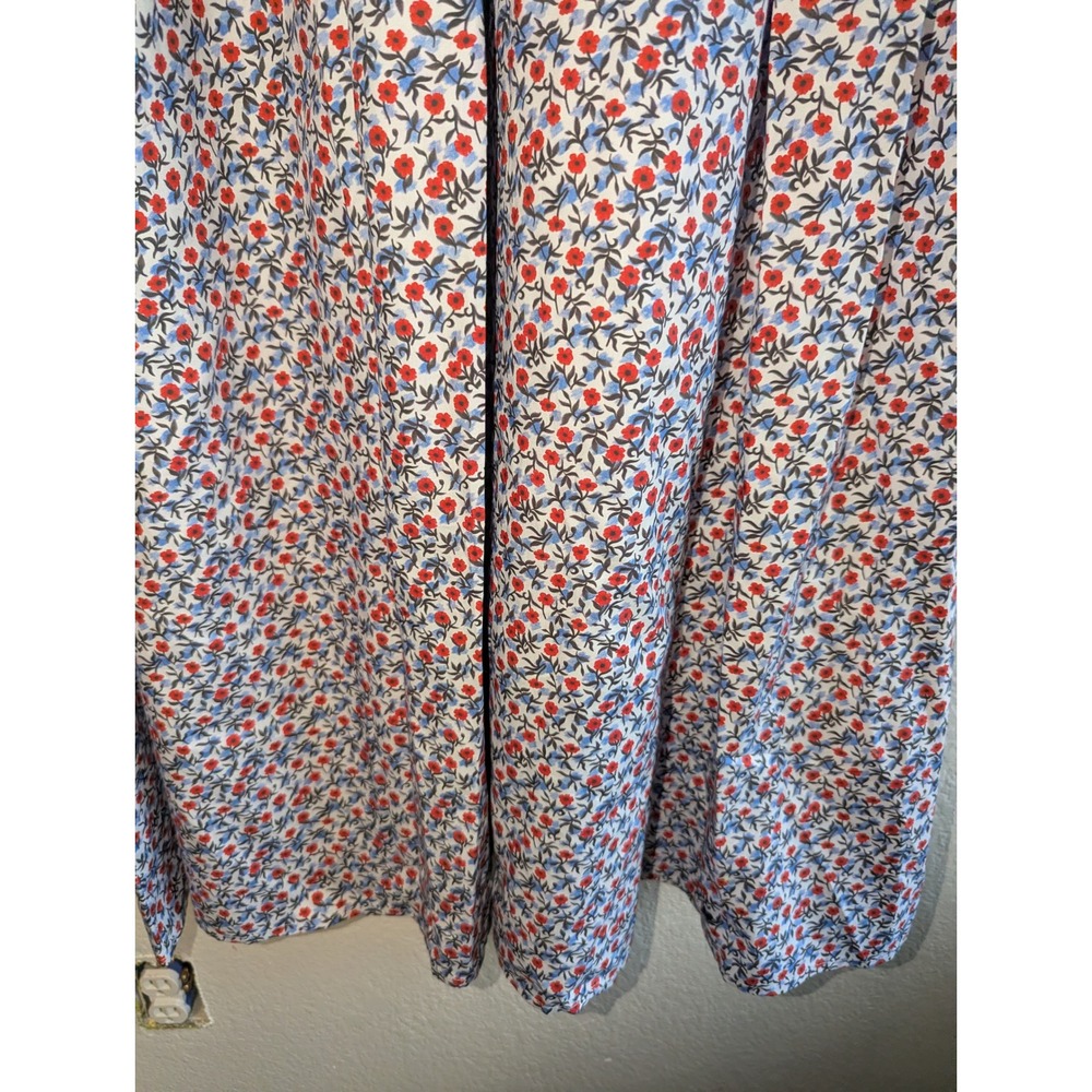 J.Crew Smocked Midi Meadow Dress in Poppy Womens XL Floral Cotton Puff Sleeve‎ - Picture 13 of 14